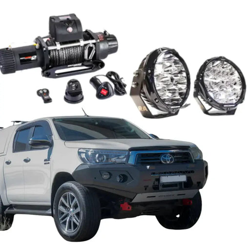 Rockarmor Gt Hoopless Steel Bullbar Combo - Toyota Hilux N80 Bullbar 2015 -2020 by RockarmorNZ