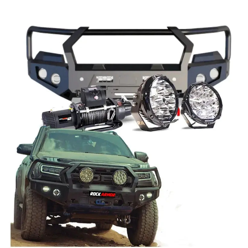 Rockarmor Gt Steel Hoop Bullbar Combo Pack - Ford Ranger PX2 & 3 by RockarmorNZ