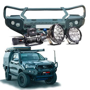 Rockarmor Gt Steel Hoop Bullbar Combo Pack - Toyota Hilux 2020-2025 by RockarmorNZ