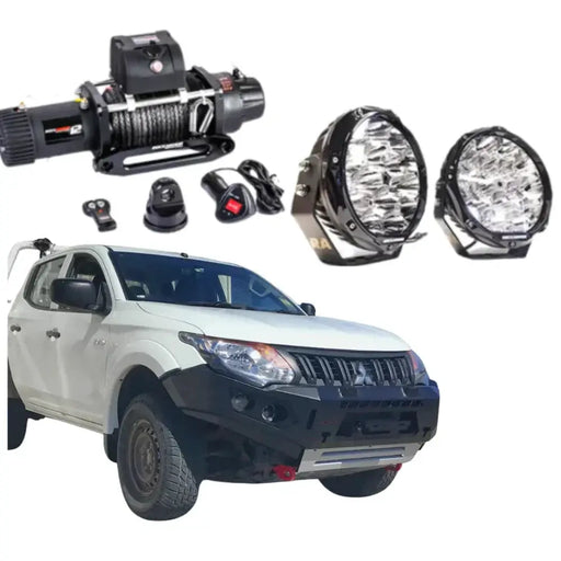 Rockarmor Gt Steel Hoopless Bullbar Combo- Mitsubishi Mq Triton (Full Bar Replacement) by RockarmorNZ