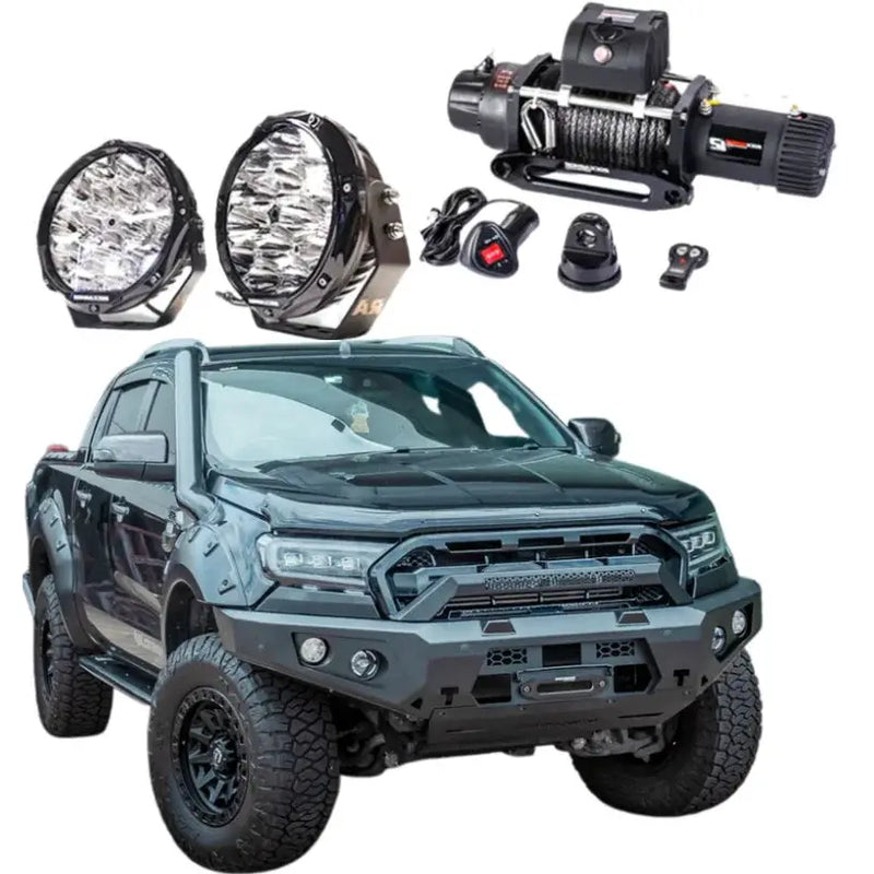 Rockarmor Gt Steel Hoopless Bullbar Combo Pack - Ford Ranger PX2 & 3 by RockarmorNZ