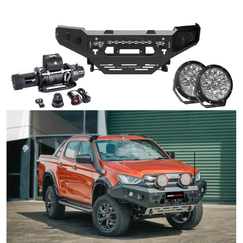 Rockarmor Gt Steel Hoopless Bullbar Combo Pack - Mazda Bt50 2020+ by RockarmorNZ