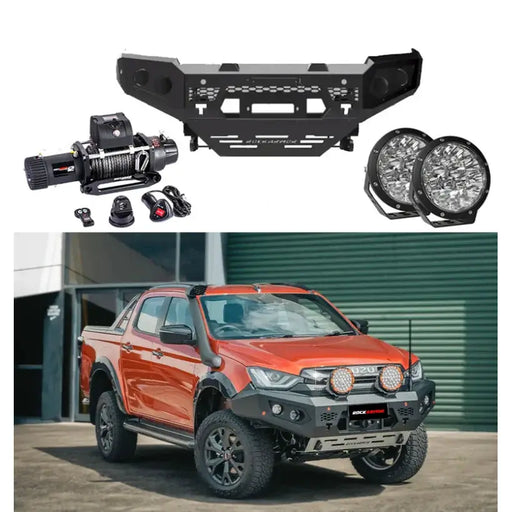 Rockarmor Gt Steel Hoopless Bullbar Combo Pack - Mazda Bt50 2020+ by RockarmorNZ