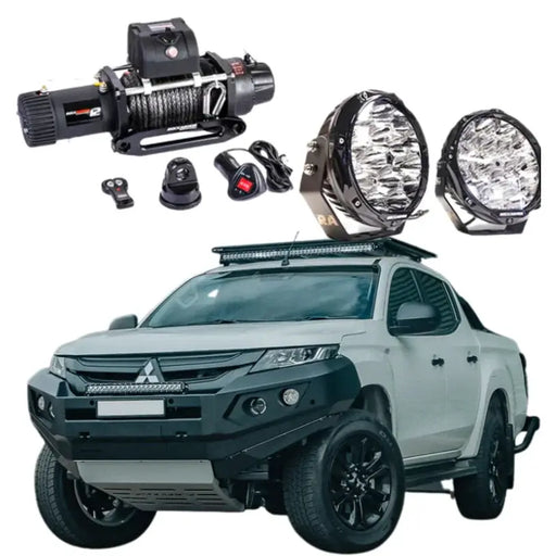 Rockarmor Gt Steel Hoopless Bullbar Combo Pack - Mitsubishi Mr Triton by RockarmorNZ