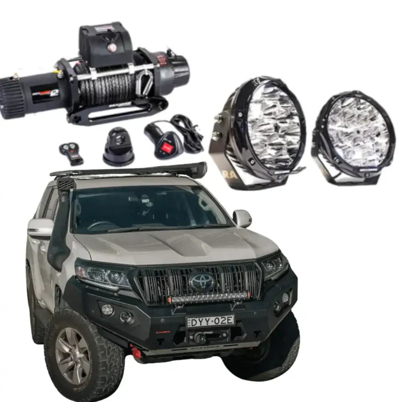 Rockarmor Gt Steel Hoopless Bullbar Combo - Toyota Prado 150 11/2017-Current by RockarmorNZ