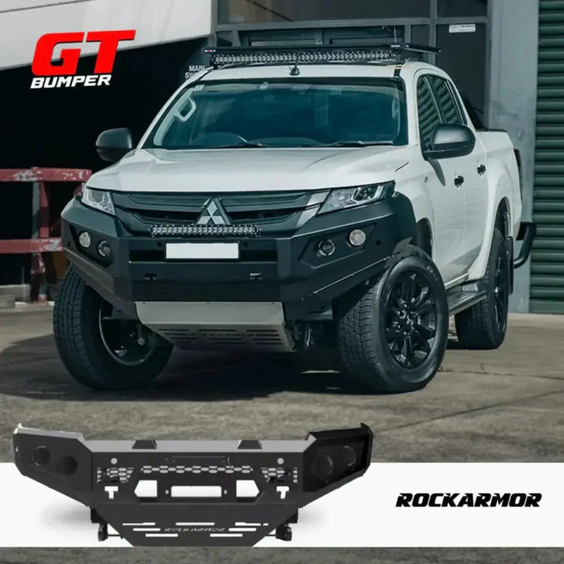Rockarmor Gt Hoopless Steel Bullbar - Mitsubishi Triton Mr 12/2018 - 02/2024 (Full Bar Replacement) by RockarmorNZ