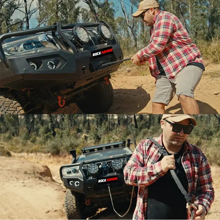 Rockarmor Premium 12,000Lbs 4X4 Winch With Synthetic Rope & Wireless Controller by RockarmorNZ