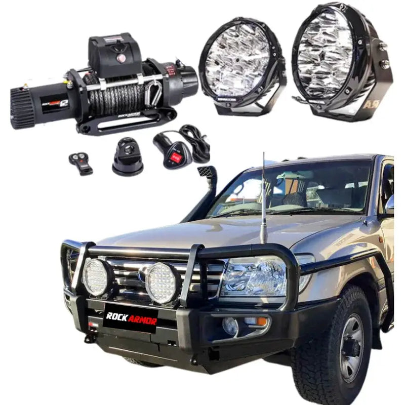 Rockarmor Premium Bullbar Frontal Combo To Suit Toyota Lancdruiser Fj100 1998- 2007Ifs by RockarmorNZ