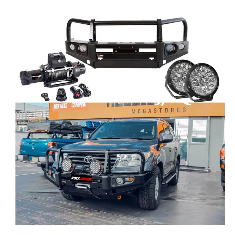 Rockarmor Premium Bullbar Frontal Combo To Suit Toyota Landcruiser 200 Series 2007-2015 (Bumper Cut) by RockarmorNZ