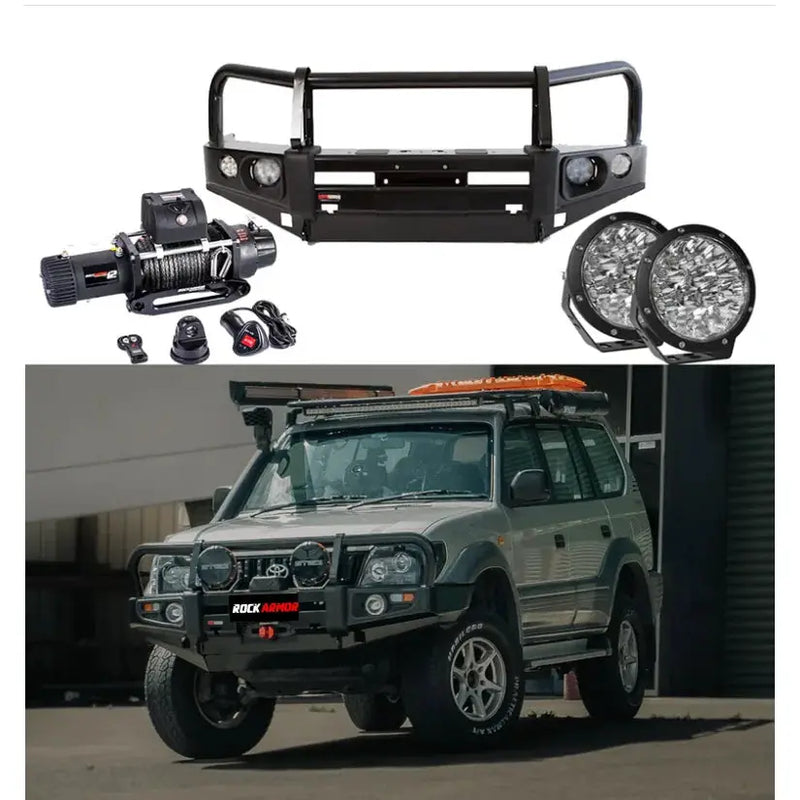 Rockarmor Premium Bullbar Frontal Combo To Suit Toyota Prado 90/95 1996-2002 by RockarmorNZ