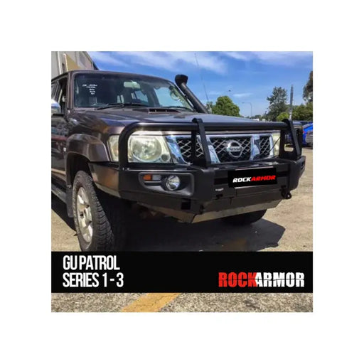 Rockarmor Premium Steel Bullbar - Nissan Patrol Gu1 97- 09/2004 (Full Bar Replacement) by RockarmorNZ