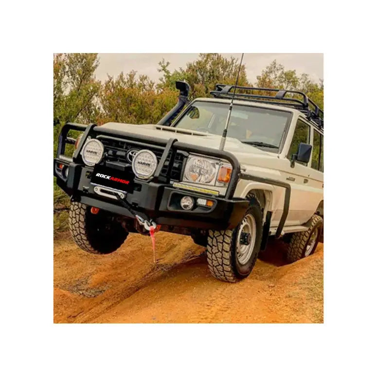 Rockarmor Premium Steel Bullbar - Toyota Landcruiser 76/78/79 2005+ (Full Bar Replacement) by RockarmorNZ