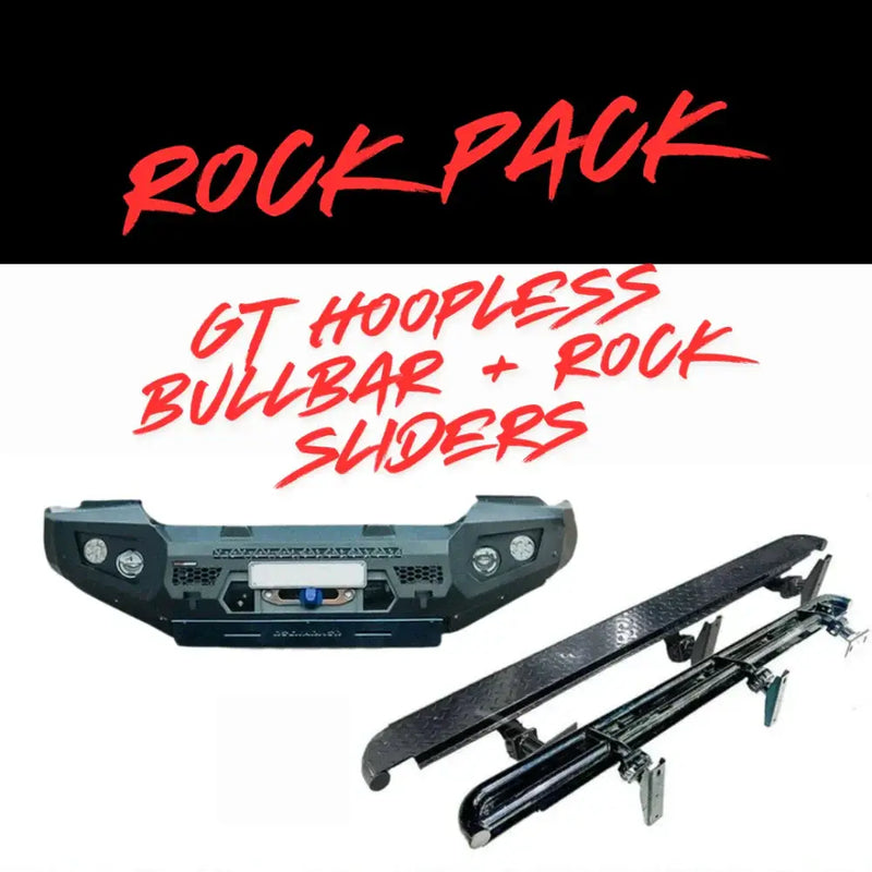 Rockarmor Rock Pack — Toyota Hilux N80 Bullbar 2015 -2020 | GT Hoopless Bullbar + Rock Sliders by RockarmorNZ