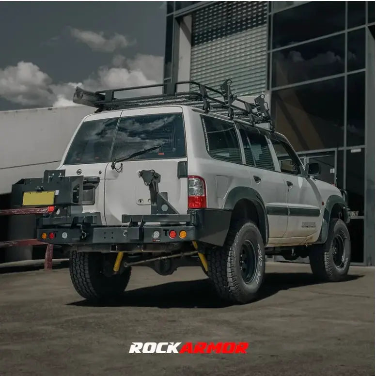 Rockarmor Steel Dual Wheel Carrier To Suit Nissan Patrol Y61 Gu1,2,3 1997-20004 And Gu Wagon by RockarmorNZ