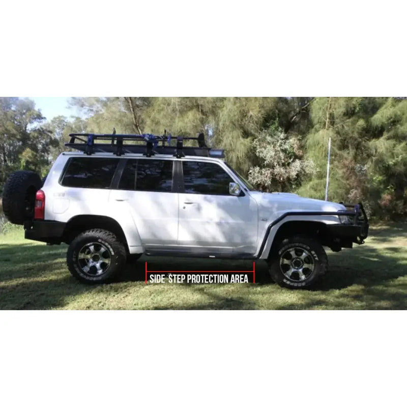 Rockarmor Steel Rockslider Side Steps To Suit Nissan Patrol Y62 2010-2013 V8 by RockarmorNZ