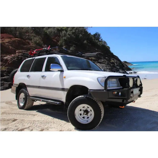 Rockarmor Steel Rockslider Side Steps To Suit Toyota Landcruiser 105 1998-2007 Series Wagon Solid Live Axle by RockarmorNZ