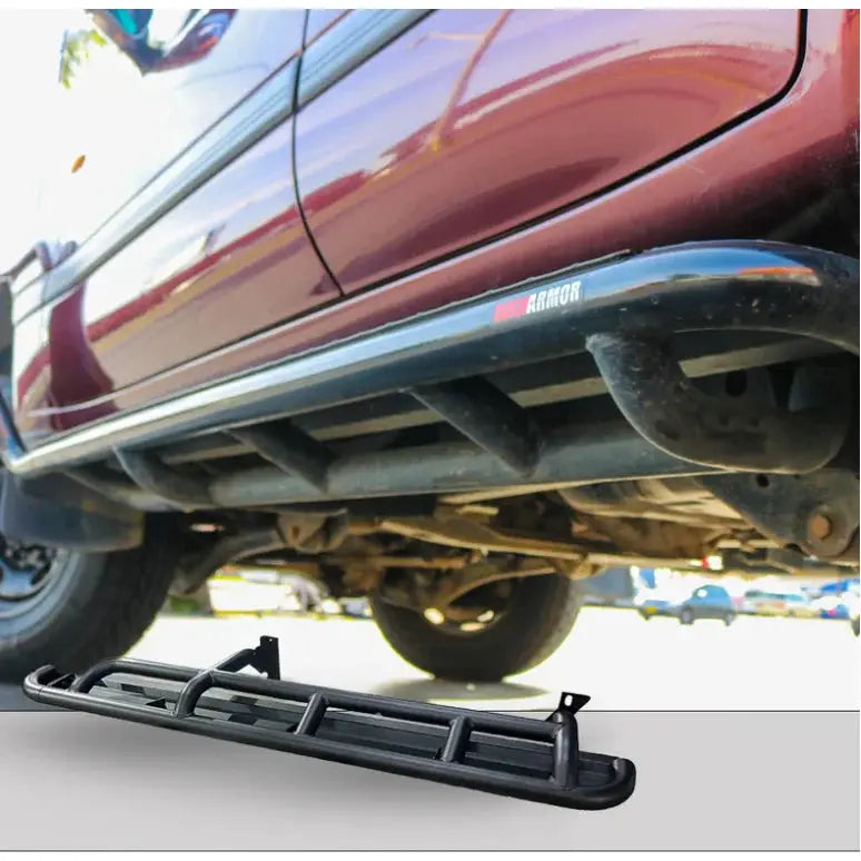 Rockarmor Steel Rockslider Side Steps To Suit Toyota Landcruiser 105 1998-2007 Series Wagon Solid Live Axle by RockarmorNZ
