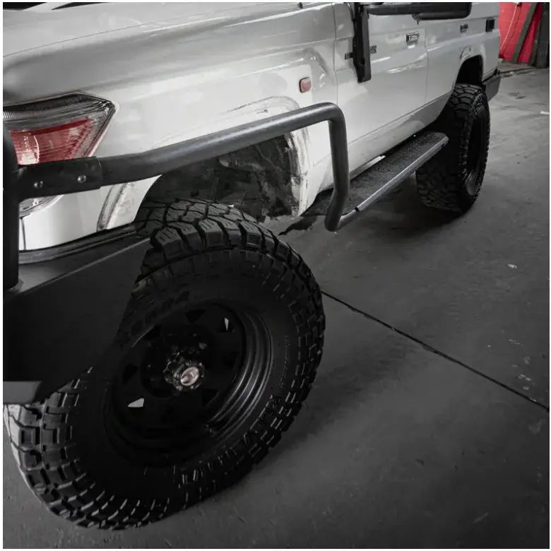 Rockarmor Steel Rockslider Side Steps To Suit Toyota Landcruiser 76 Series / 79 Series 2007-2018 4 Door by RockarmorNZ