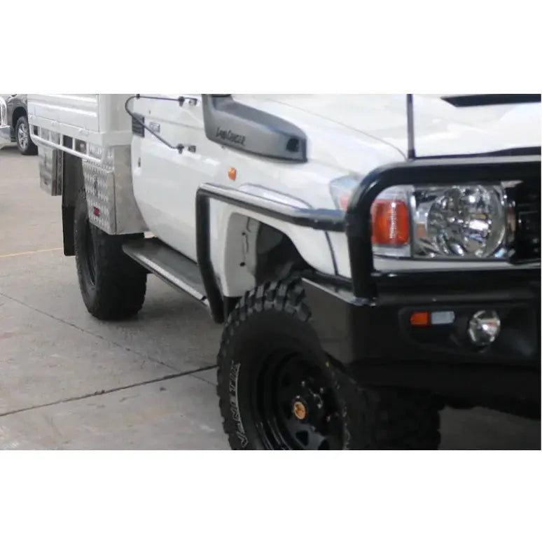 Rockarmor Steel Rockslider Side Steps To Suit Toyota Landcruiser 76 Series / 79 Series 2007-2018 2 Door by RockarmorNZ