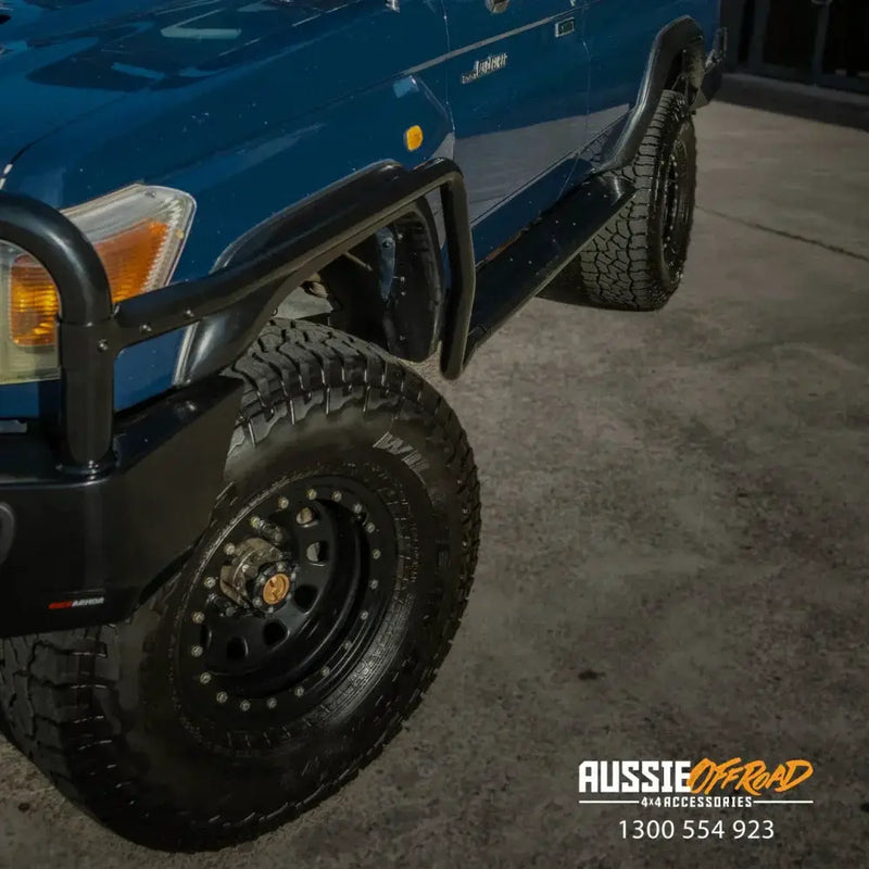 Rockarmor Steel Rockslider Side Steps To Suit Toyota Landcruiser 78 Series V8 Troop Carrier 2007+ by RockarmorNZ
