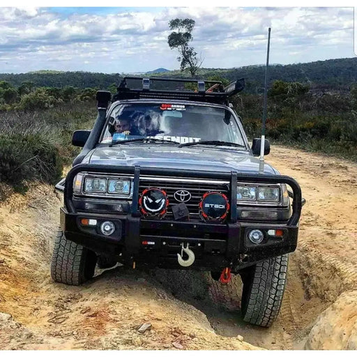Rockarmor Premium Steel Bullbar - Toyota Landcruiser Fj80 1992-1997 (Full Bar Replacement) by RockarmorNZ