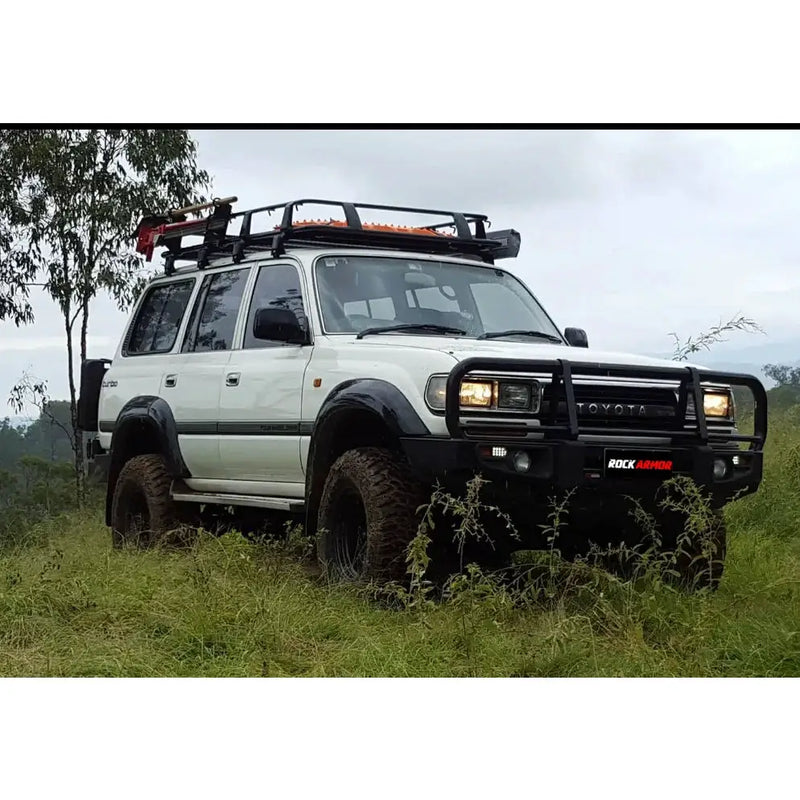 Rockarmor Premium Steel Bullbar - Toyota Landcruiser Fj80 1992-1997 (Full Bar Replacement) by RockarmorNZ