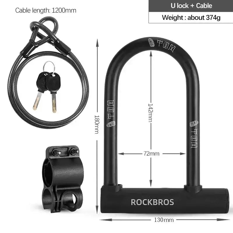 Anti-Theft Bicycle U-Lock with Optional Cable by Habicare