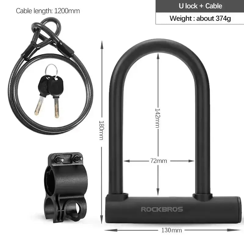 Anti-Theft Bicycle U-Lock with Optional Cable by Habicare