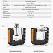 Rockbros Foldable Aluminum Alloy MTB Bicycle Pedals by Habicare