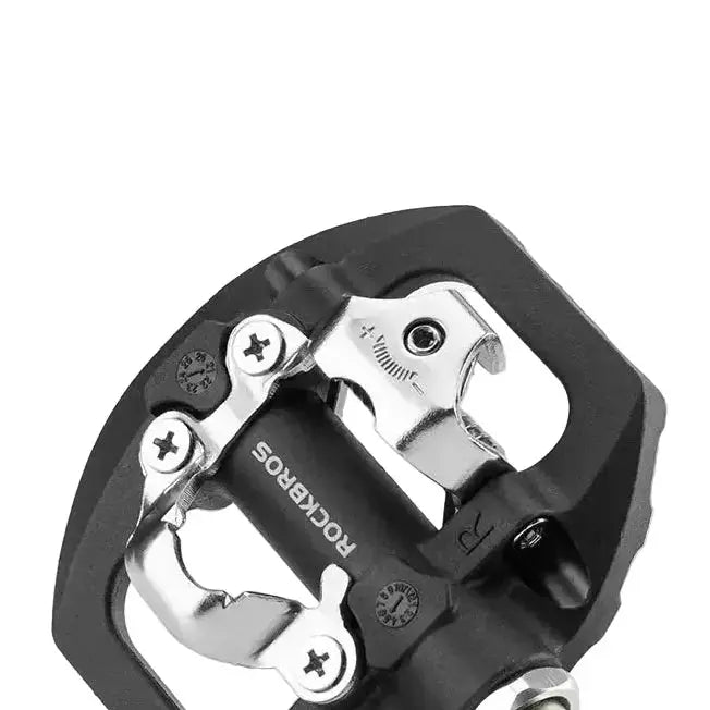 2-in-1 MTB Rockbros Bicycle Lock Pedals, Anti-Slip Flat Platform & Shimano SPD Compatible by Habicare