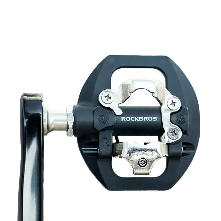 2-in-1 MTB Rockbros Bicycle Lock Pedals, Anti-Slip Flat Platform & Shimano SPD Compatible by Habicare