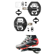 2-in-1 MTB Rockbros Bicycle Lock Pedals, Anti-Slip Flat Platform & Shimano SPD Compatible by Habicare