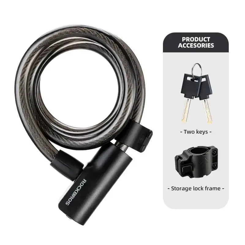 Portable Zinc Alloy Bicycle Cable Lock with Keys by Habicare