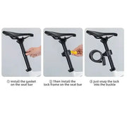 Portable Zinc Alloy Bicycle Cable Lock with Keys by Habicare