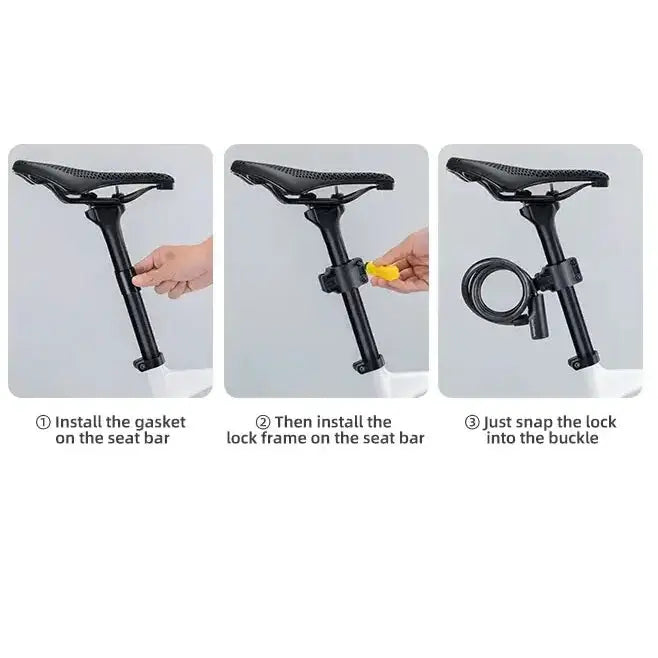 Portable Zinc Alloy Bicycle Cable Lock with Keys by Habicare