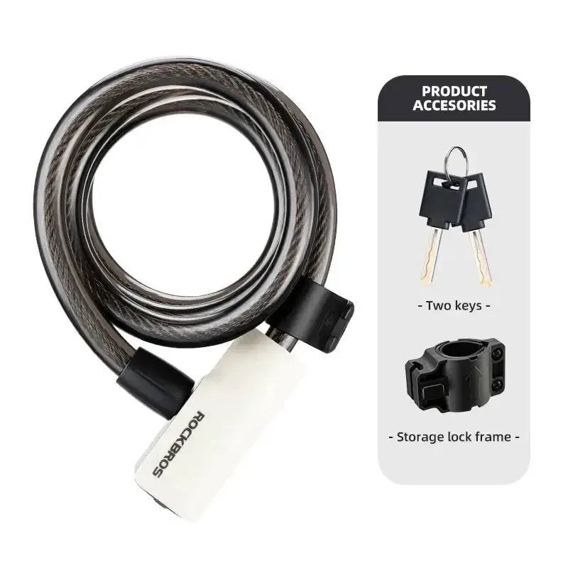 Portable Zinc Alloy Bicycle Cable Lock with Keys by Habicare