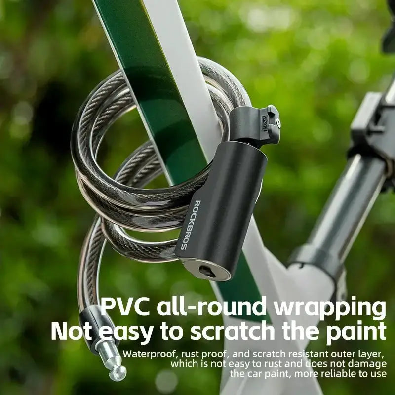 Portable Zinc Alloy Bicycle Cable Lock with Keys by Habicare