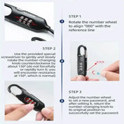 Rockbros Mini 3-Digit Combination Steel Cable Lock by Habicare
