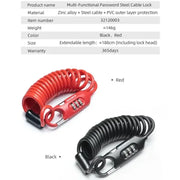 Rockbros Mini 3-Digit Combination Steel Cable Lock by Habicare