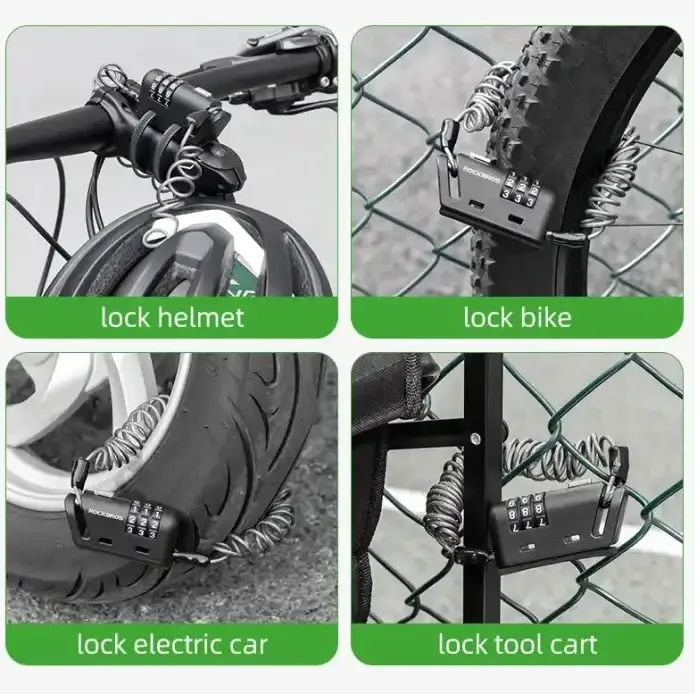 Rockbros Mini 3-Digit Combination Cable Lock by Habicare