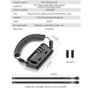 Rockbros Mini 3-Digit Combination Cable Lock by Habicare