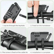 Rockbros Mini 3-Digit Combination Cable Lock by Habicare