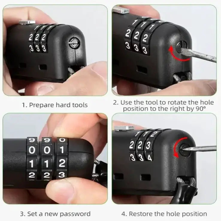 Rockbros Mini 3-Digit Combination Cable Lock by Habicare