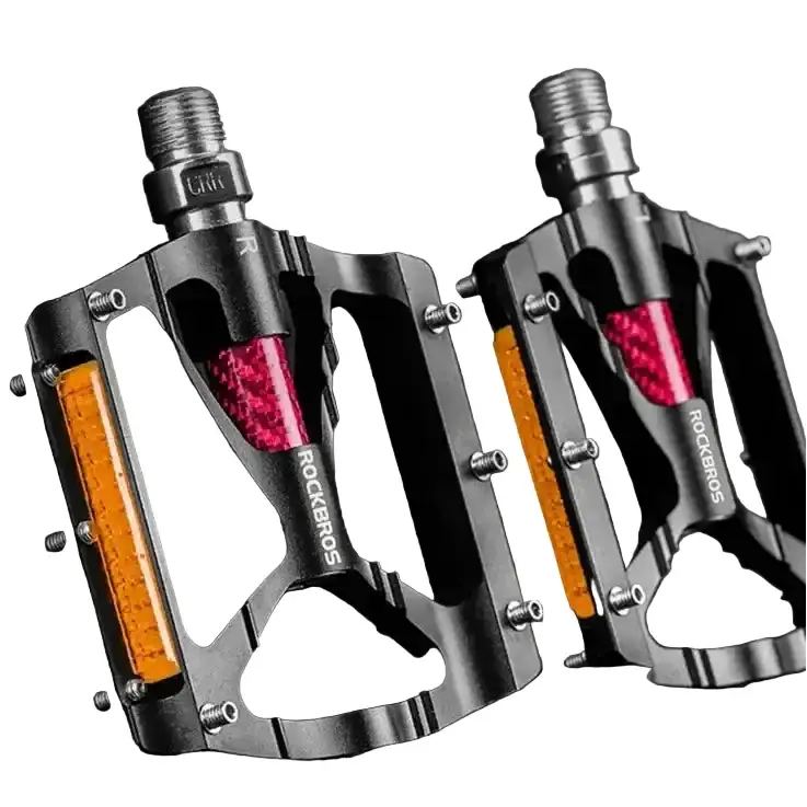 Rockbros Alloy Bearing MTB Bike Pedals, Reflective Anti-Slip Flat Platform by Habicare
