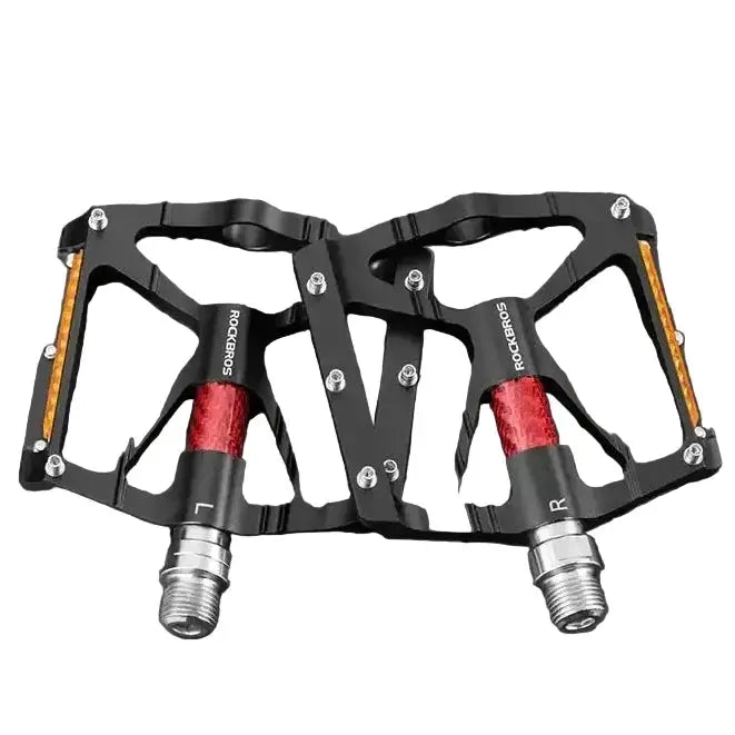 Rockbros Alloy Bearing MTB Bike Pedals, Reflective Anti-Slip Flat Platform by Habicare