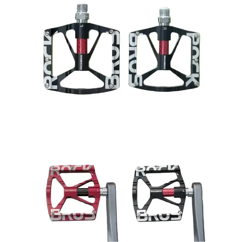 Rockbros Alloy Bearing MTB Bike Pedals, Reflective Anti-Slip Flat Platform by Habicare