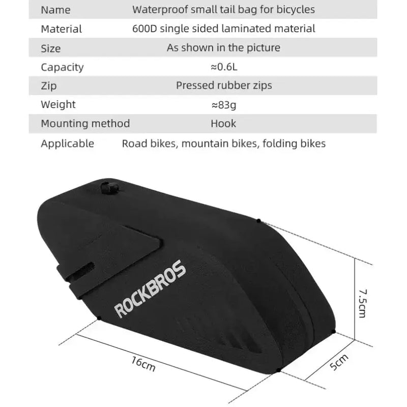 Waterproof Reflective Bicycle Rear Saddle Bag by Habicare
