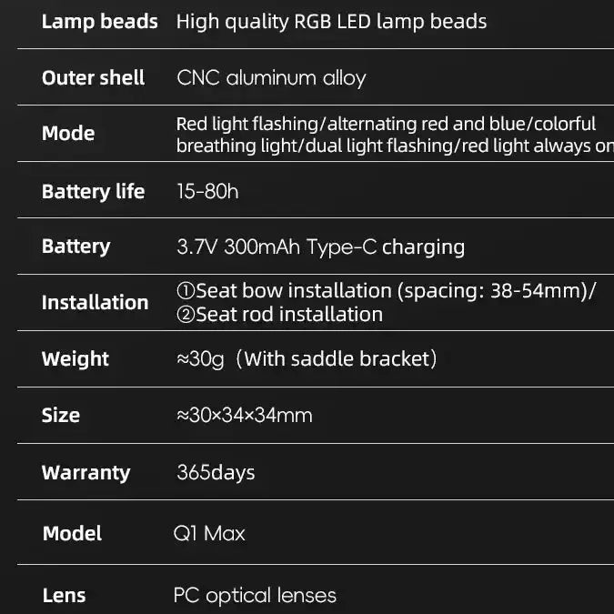 Smart Brake-Sensing Bicycle Tail Light, Waterproof & Rechargeable by Habicare