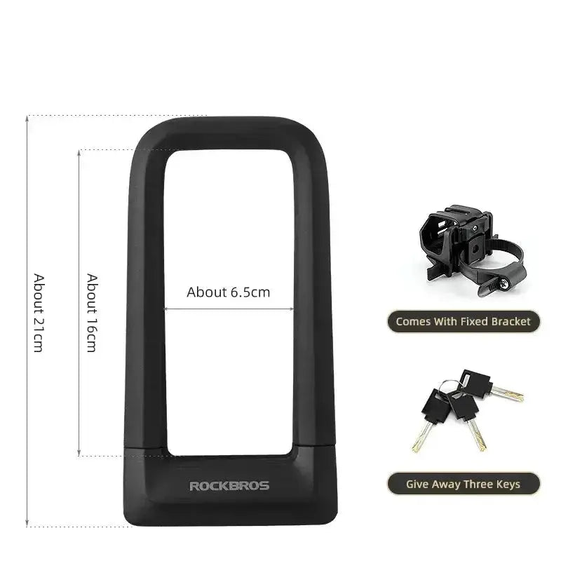 Silicone U-Shaped Anti-Theft Lock for Bicycle, Motorcycle & E-Bikes by Habicare