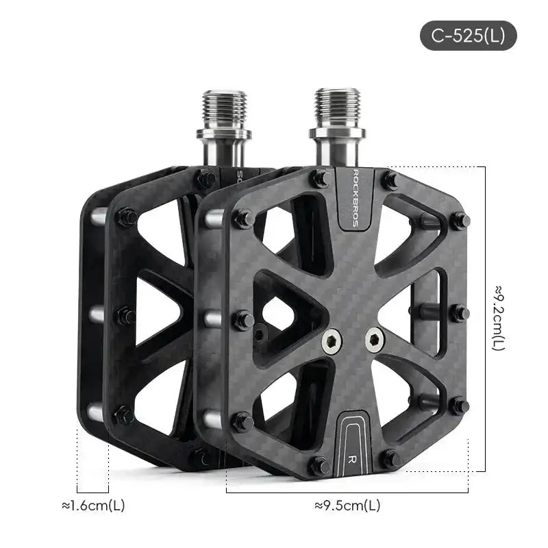 Rockbros 3-Bearing Carbon Fiber Bike Pedals, Ultra-Light Anti-Slip MTB & Road Cycling Pedals by Habicare